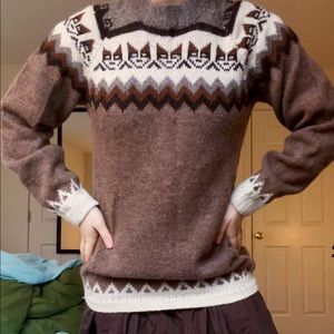 Vintage Brown Alpaca Wool Sweater